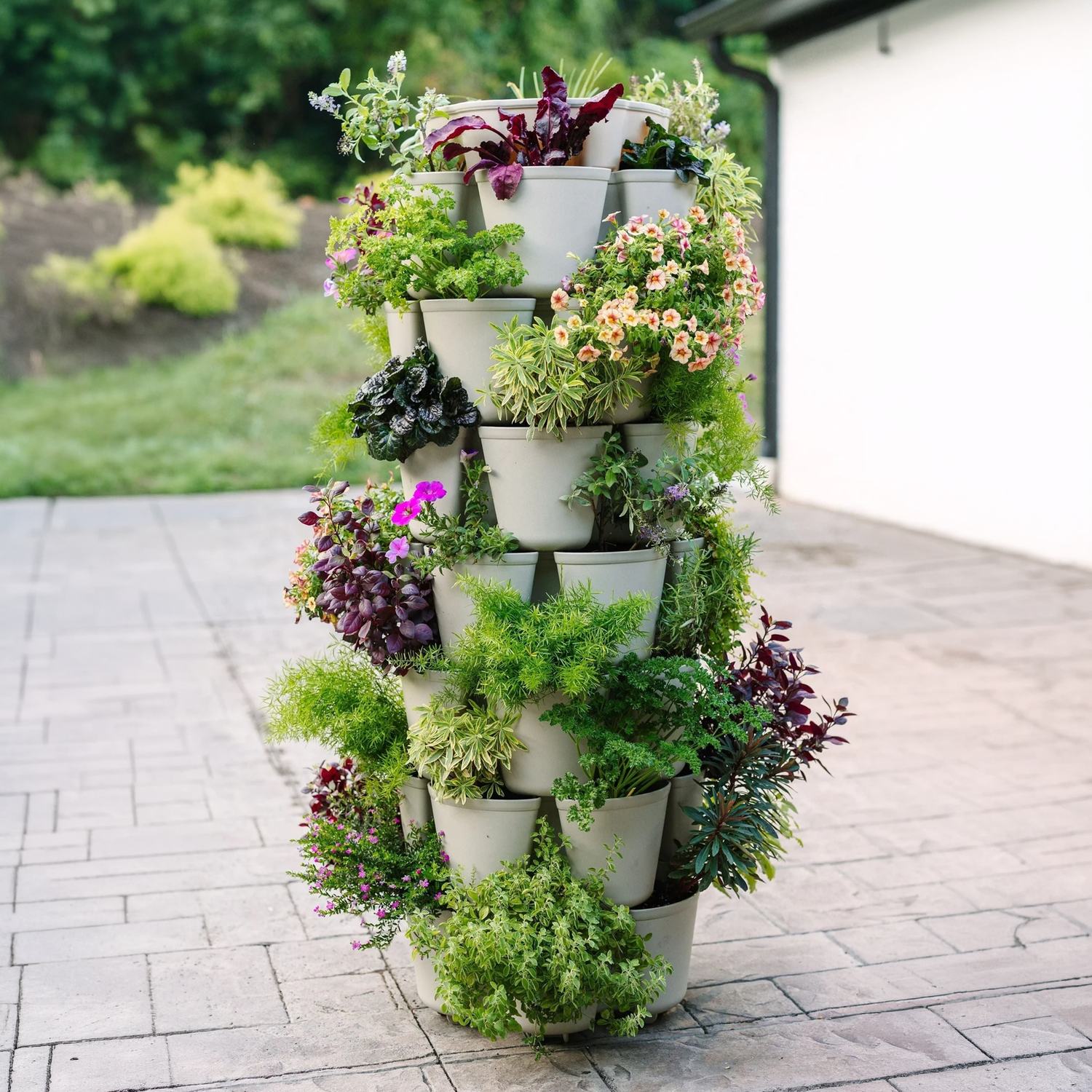 7 Tier GreenStalk Garden Leaf Vertical Planter - Basic Texture