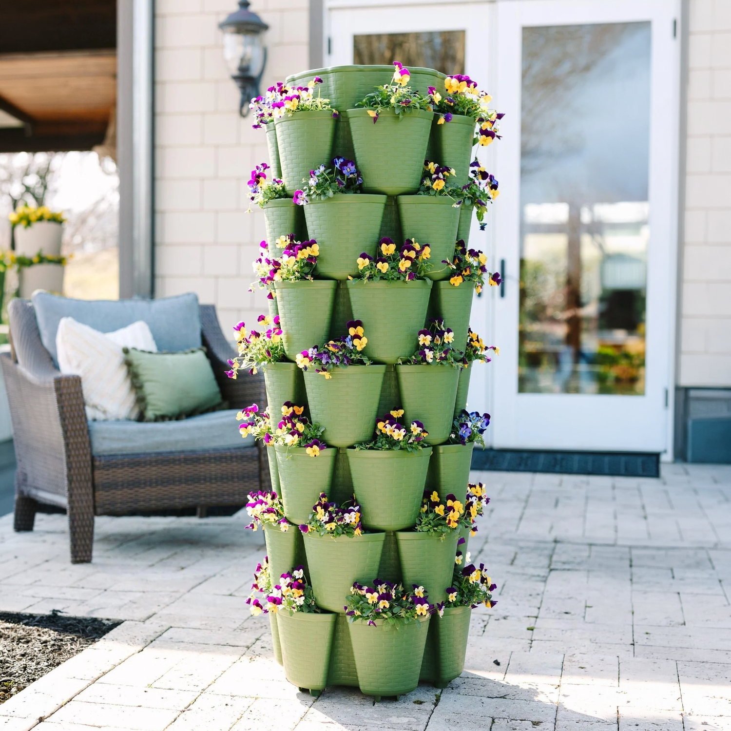 7 Tier GreenStalk Garden Leaf Vertical Planter - Basket Weave Texture