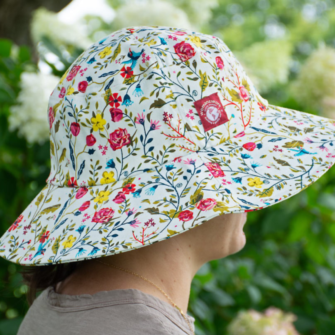 Cotton Bucket Sun Hat in Garden of Paradise